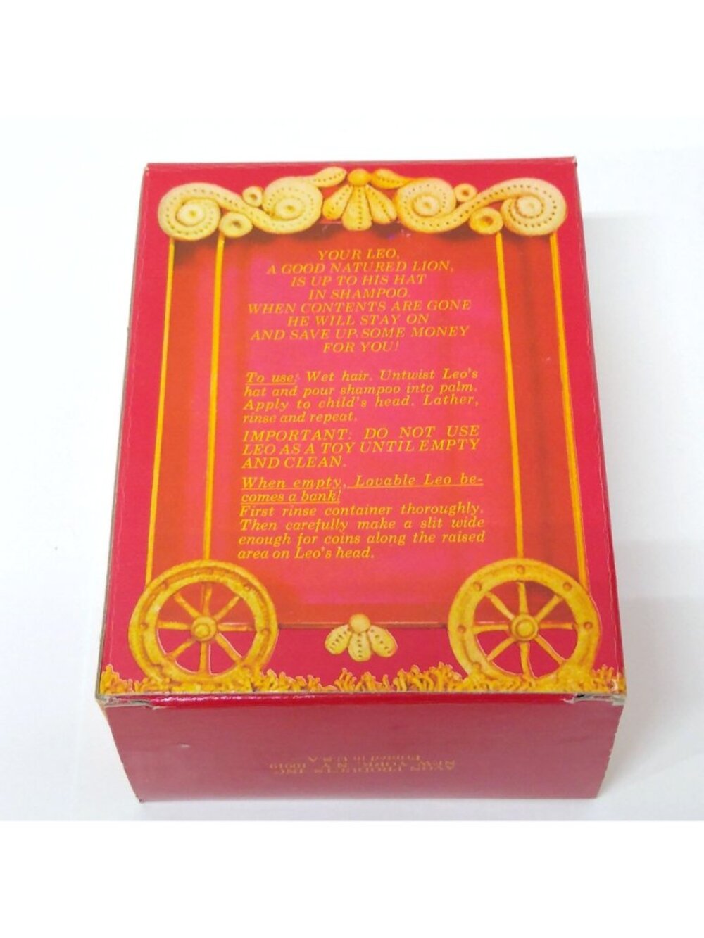 Avon Lovable Leo Childrens Shampoo Bottle Coin Bank 1974 Collectible NIB NOS VTG - Picture 6 of 9